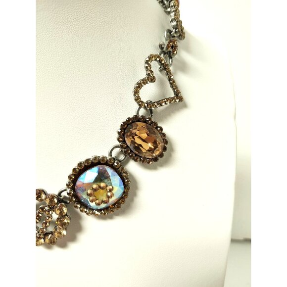 VINTAGE RODRIGO OTAZU WATERMELON SWAROVSKI STATEMENT NECKLACE - Picture 2 of 10